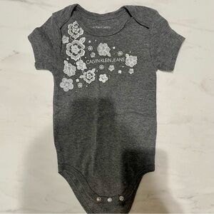 Calvin Klein Flower Design Baby Girl Onesie